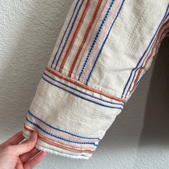 Free People Astrid Quilted Jacket Womens Small Boho Casual Striped Oversized - Picture 10 of 13